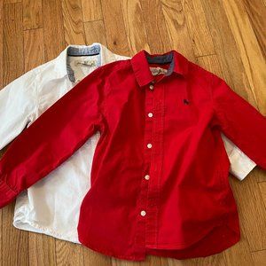Red and White Boys Button Down Size 5-6